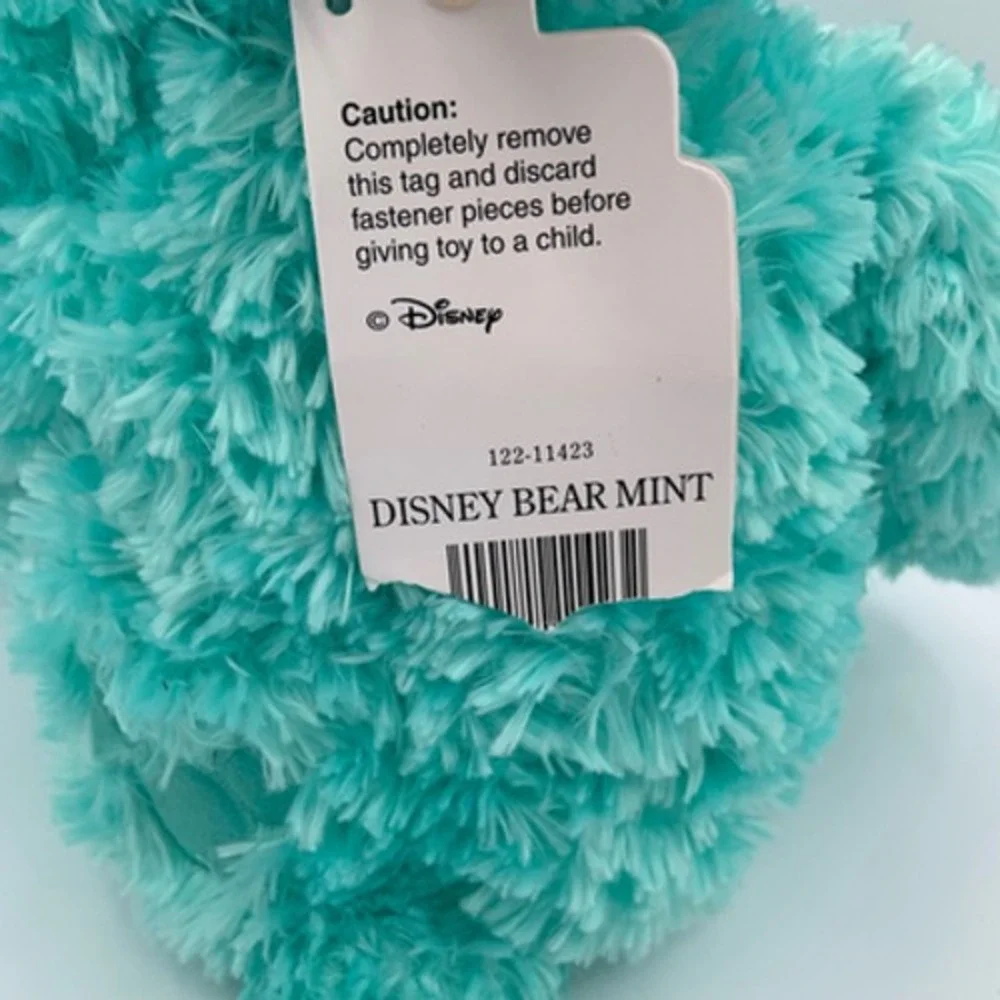 Disneyland Disney Hidden Mickey Pre-Duffy Aqua Mint Plush Teddy Bear‎ NWT Rare